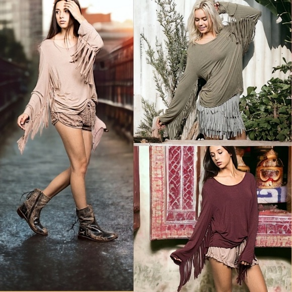 POL Tops - POL Fringe Mineral Wash Top